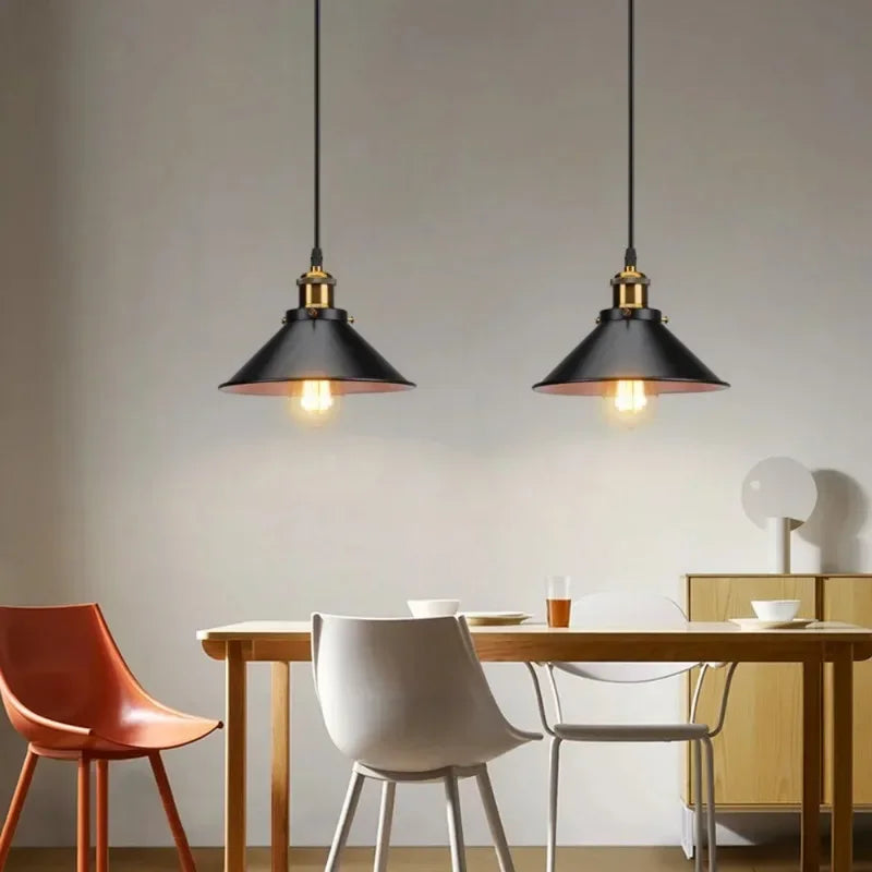 Black Vintage Metal Multi-Head Pendant Light