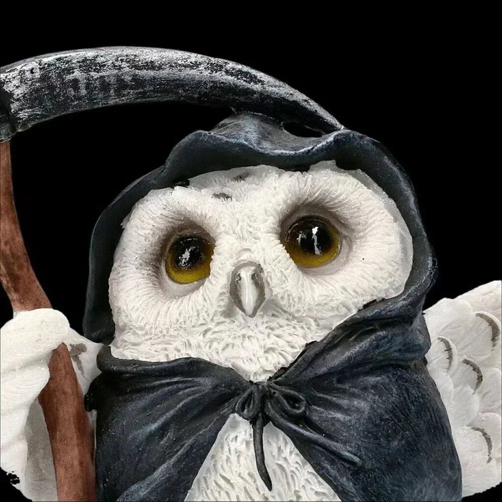 منحوتات ديكور بايتس™ Gothic Owl Reaper تماثيل جرائم قوطية لتزيين المنزل في الهالوين