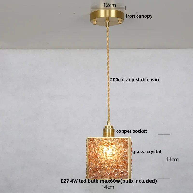 DecorBites™ Glass Crystal LED Pendant Light - Adjustable Luxury Fixture for Kitchen, Foyer, Bathroom