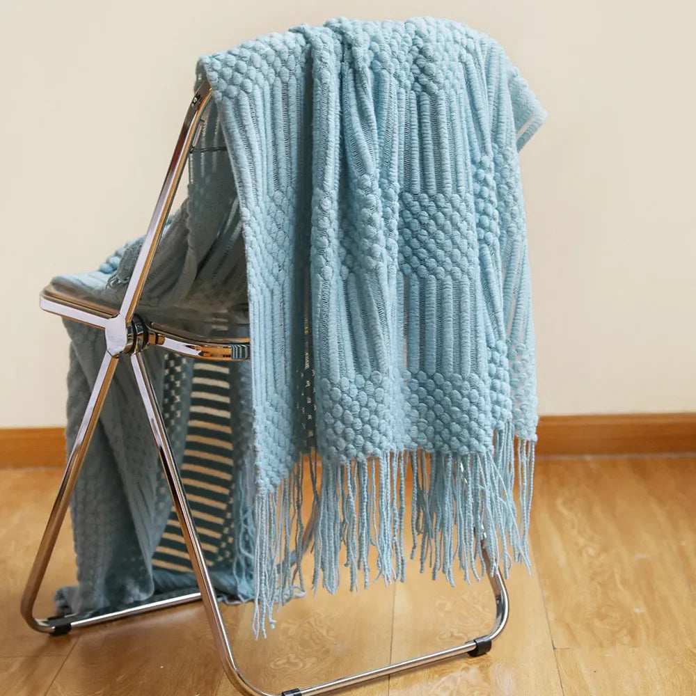 DecorBites™ Cozy Knitted Sofa Blanket - Winter Home Office Nap Comfort
