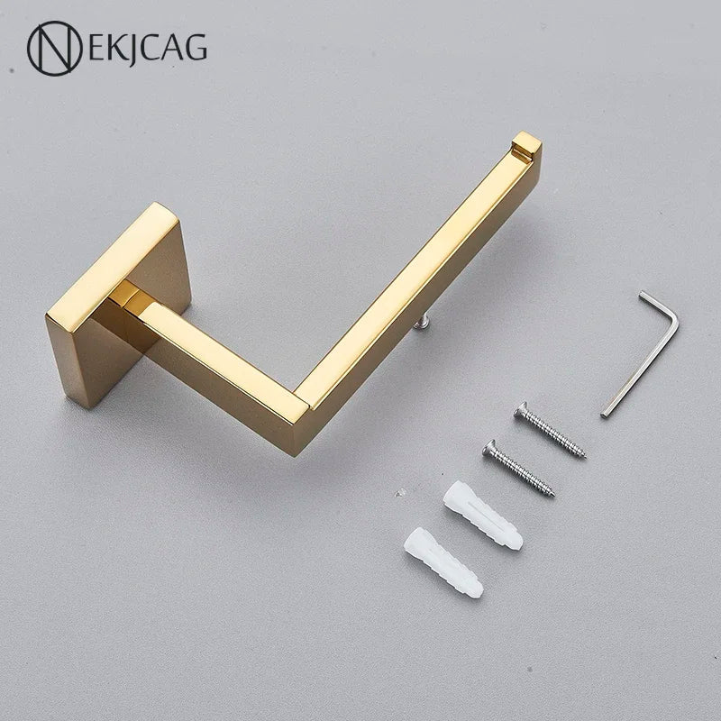 DecorBites™ Gold Square Paper Holder ملحق حمام