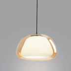 Nordic Double Glass Pendant Light in Amber, Gray, or Clear