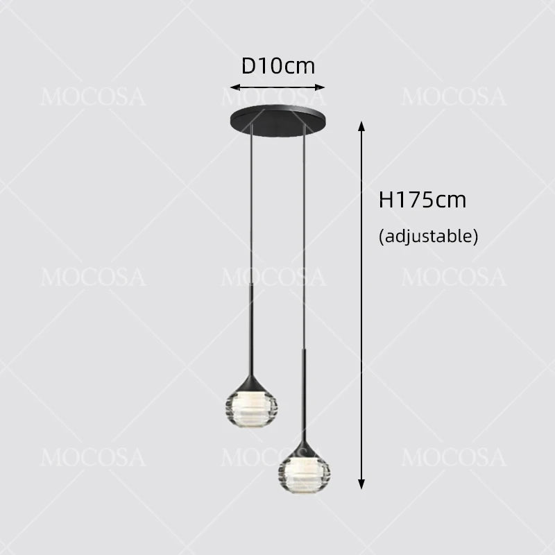 Black Water Drop Acrylic LED Pendant Light