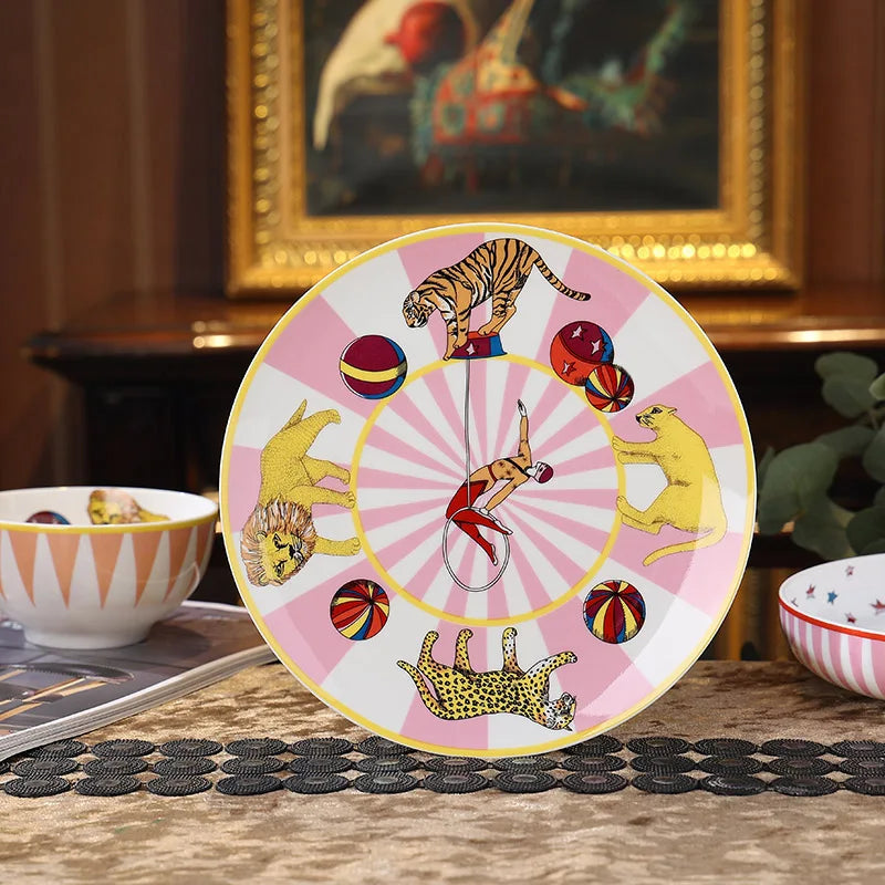 طقم أدوات مائدة للأطفال من DecorBites™ Circus Troup - أطباق، أوعية، كوب، قدر، صحن - هدية للأطفال