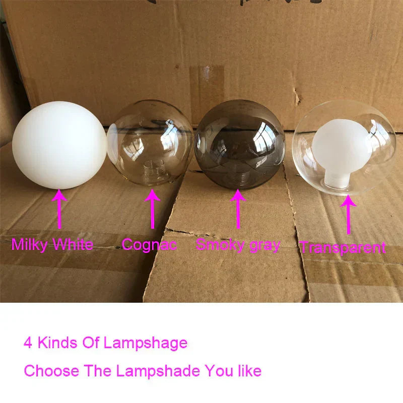 DecorBites™ Golden Glass Ball Chandelier: Modern Nordic LED Pendant Lighting for Home Décor