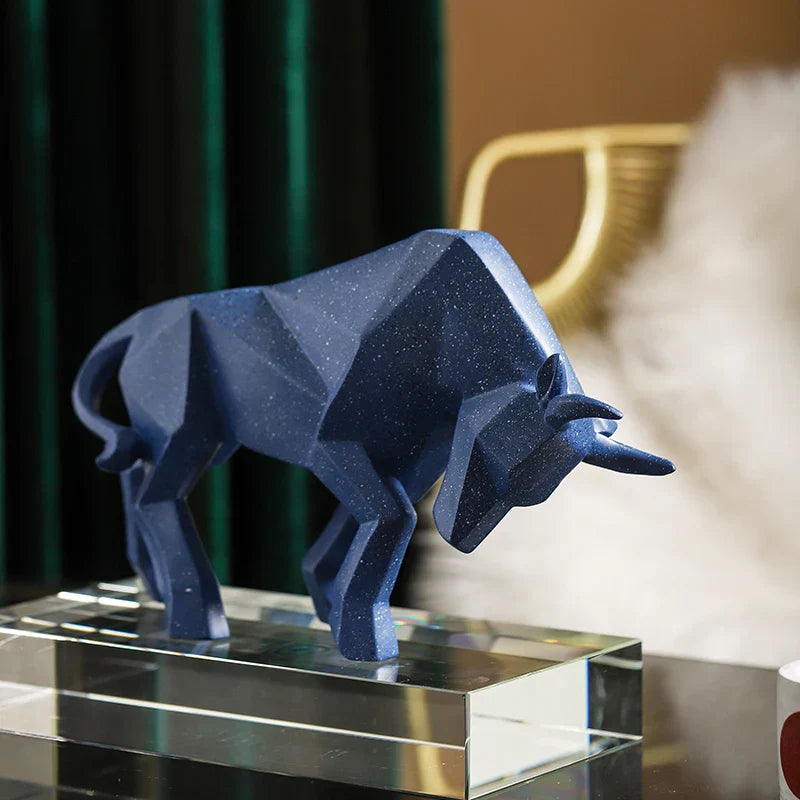DecorBites™ Geometric Bison Sculpture Resin Home Office Modern Decor Tabletop Figurine