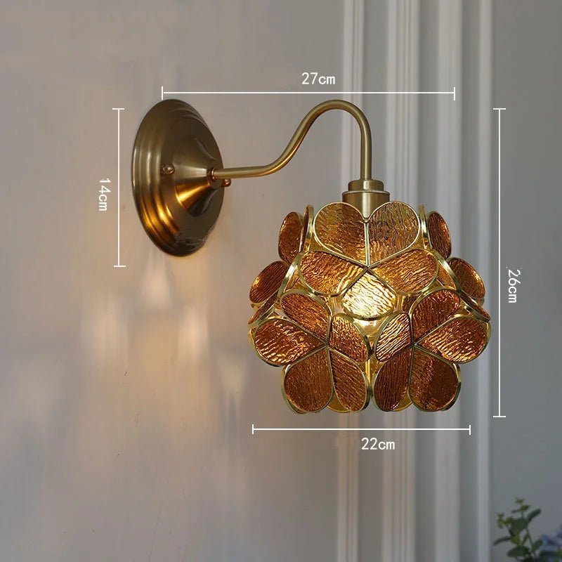 DecorBites™ Clear Glass LED Wall Sconce Nordic Modern Brass Light Fixture Applique Murale