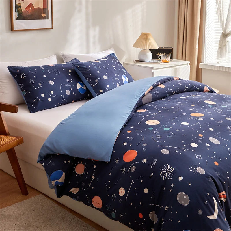 DecorBites™ Cosmos Luminous Bedding Set King Queen Double Single Duvet Cover Dream Quilt