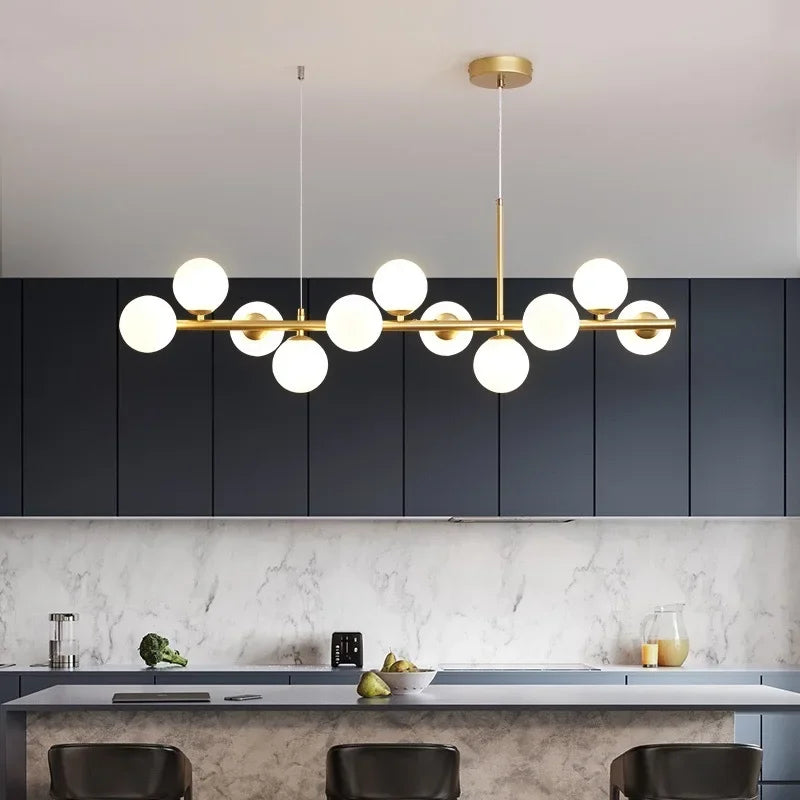 DecorBites™ 9-Light Black LED Pendant Chandelier for Modern Living Spaces