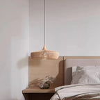 Wabi-Sabi Hollowed Wood Pendant Light in Brown
