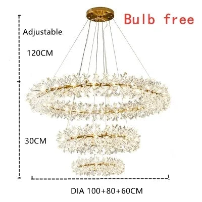 DecorBites™ Crystal LED Chandelier for Home Decor – Modern Hanging Lamp
