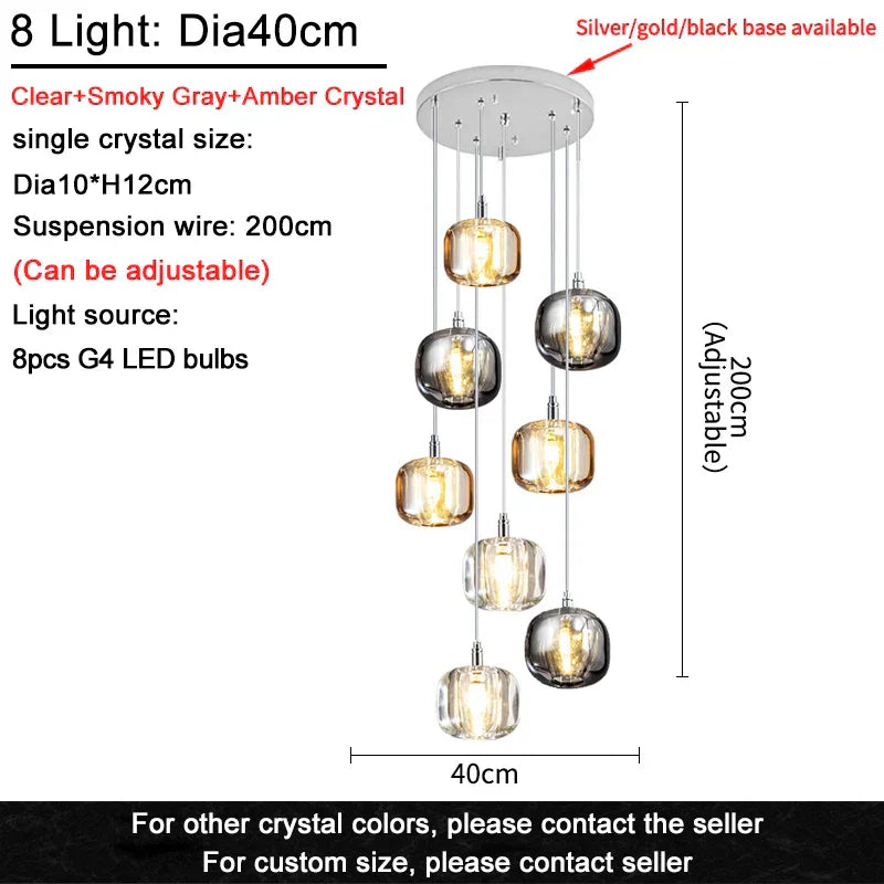 ثريا سقف كريستال LED من DecorBites™ لغرفة المعيشة وغرفة النوم وغرفة الطعام والمطبخ
