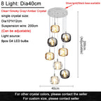 Modern Nordic Crystal Cluster Pendant Light