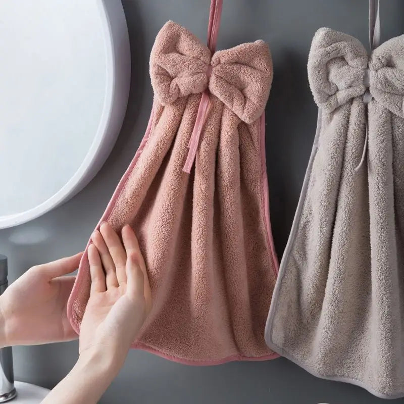 DecorBites™ Coral Velvet Soft Hand Towels Super Absorbent for Kitchen Bathroom Home Hair