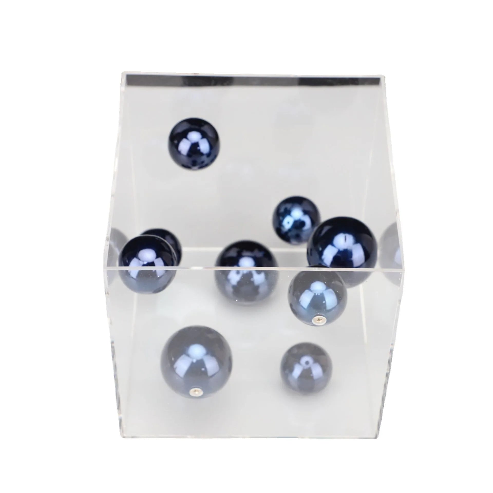 DecorBites™ Abstract Metal Ball Artworks in Transparent Acrylic Container Boxes
