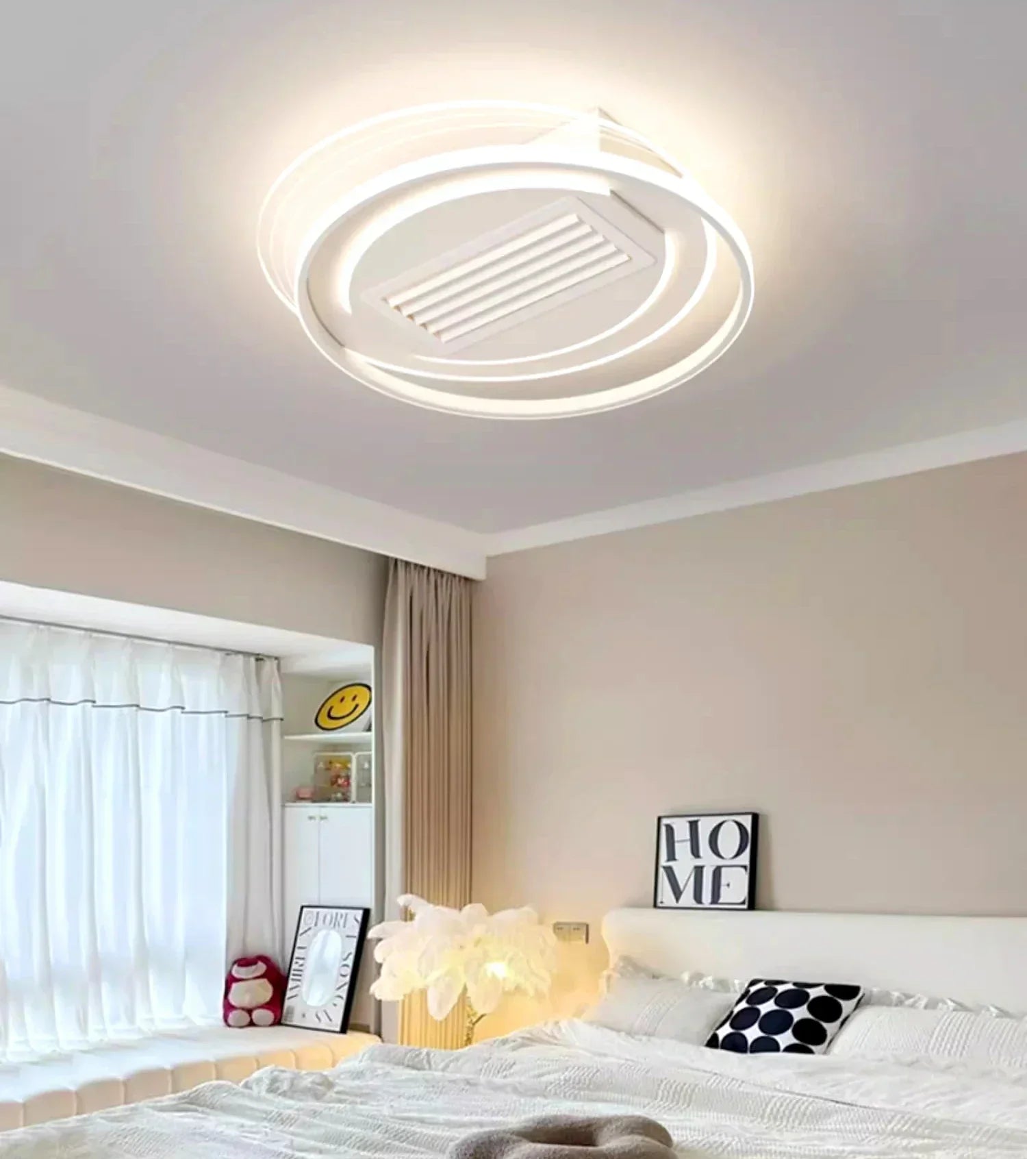 مروحة سقف غرفة نوم الأطفال DecorBites™ مع جهاز تحكم عن بعد وإضاءة - مروحة LED حديثة بدون شفرات