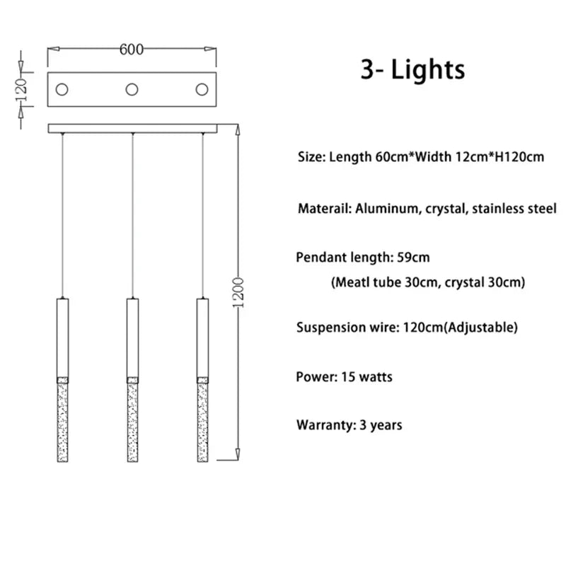 DecorBites™ Crystal LED Chandelier for Staircase & Living Room