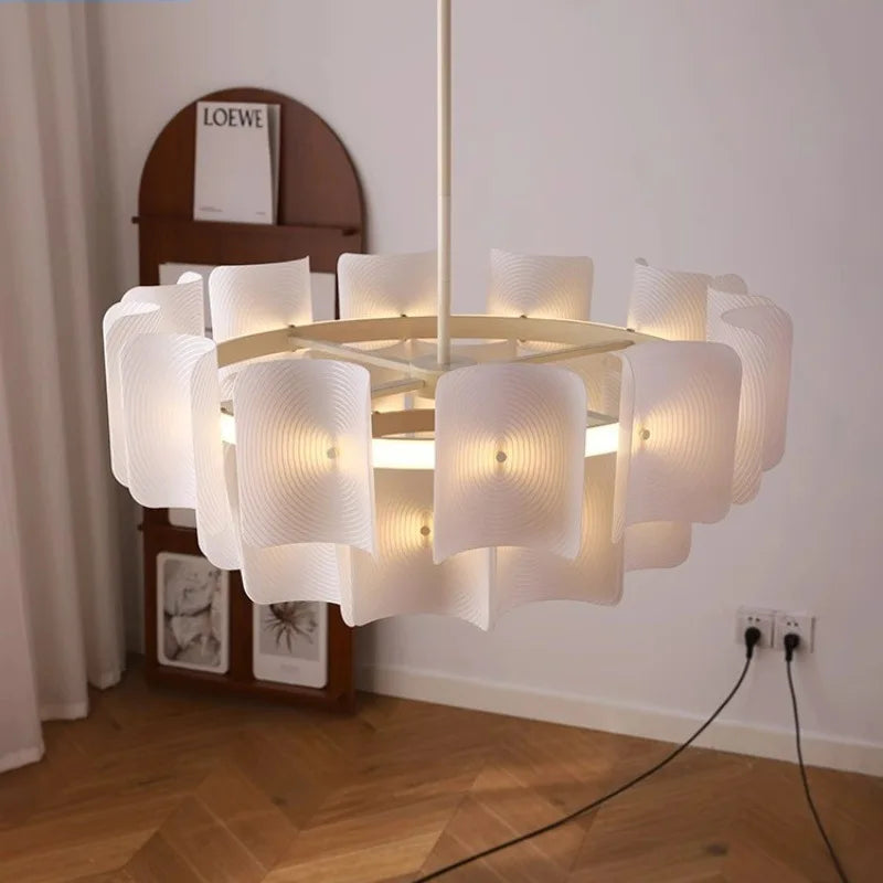 White Wabi Sabi Acrylic Pendant Chandelier