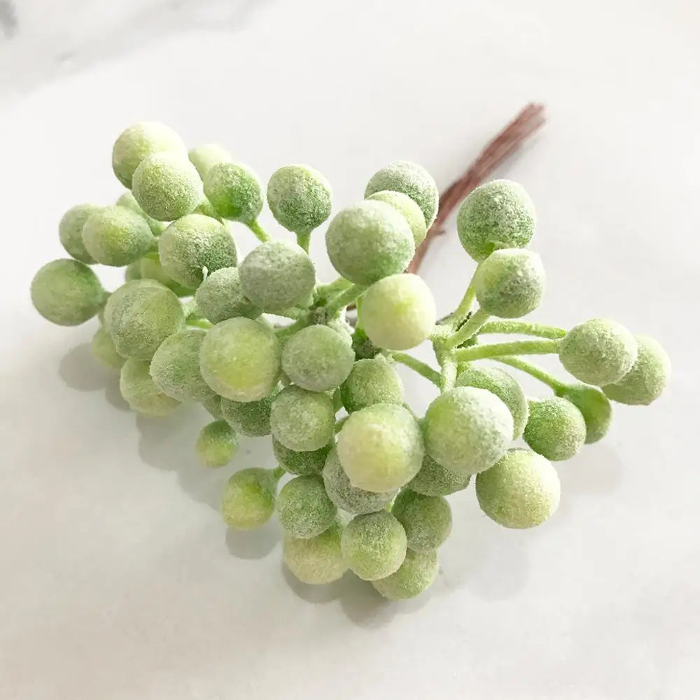 DecorBites™ Green Plant Flower Cherry Stamen Berries Bundle for DIY Decor and Gifts