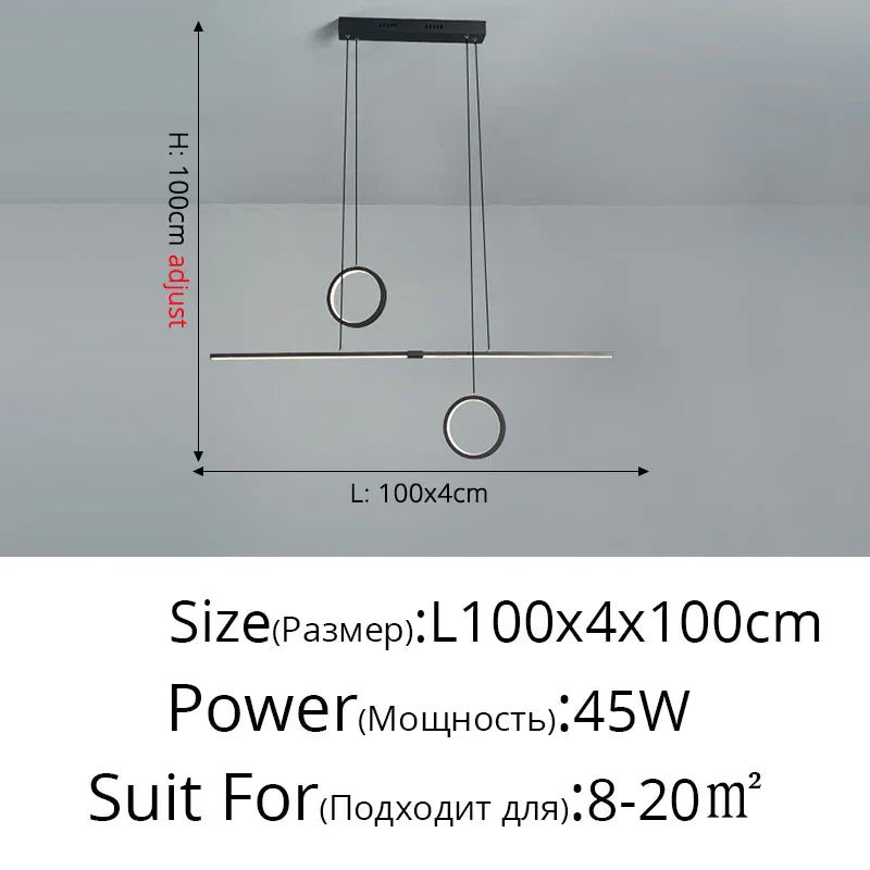 Lustre de plafond à LED DecorBites™ : Éclairage moderne et minimaliste pour table de cuisine et salle à manger