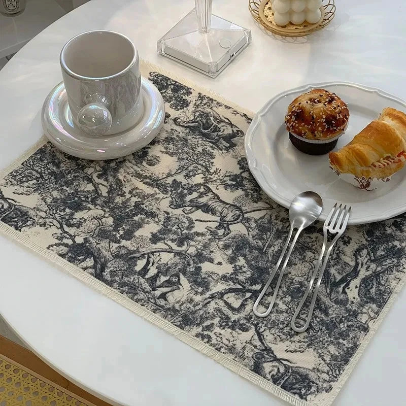 DecorBites™ Cotton Linen Place Mat Set - Tableware Cushion for Kitchen Dining