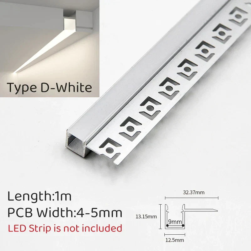 DecorBites™ 1m Trimless LED Aluminum Profile for Hidden Backlighting Linear Strip Light