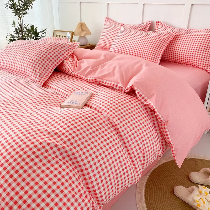 DecorBites™ 4-Piece Geometric Floral Quilt Cover Set for 1.5/1.8/2M Beds