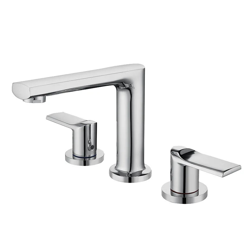 DecorBites™ Brush Gold Widespread Basin Faucet Three Hole Mixer, Hot Cold, 8" Centers