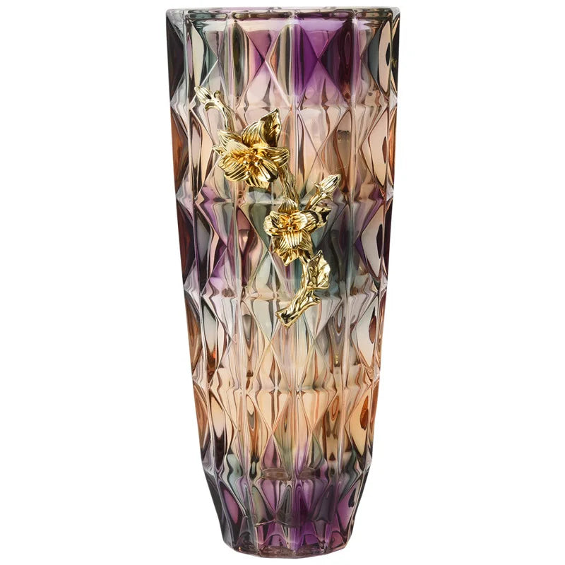 DecorBites™ Crystal Glass Vase: Elegant Dried Flower Decor for Luxury Dining Tables