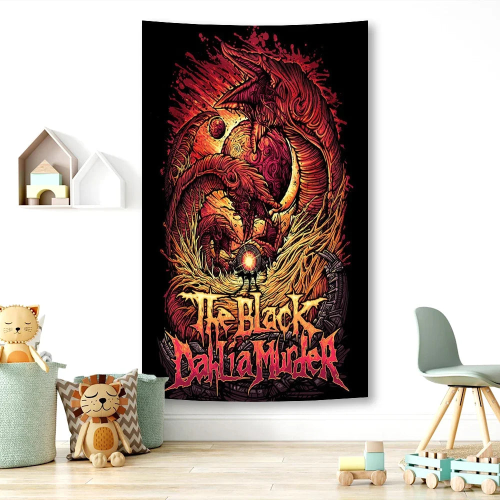 DecorBites™ Black Dahlia Murder Metal Band Tapestry: Rock Music Poster for Studio Bar
