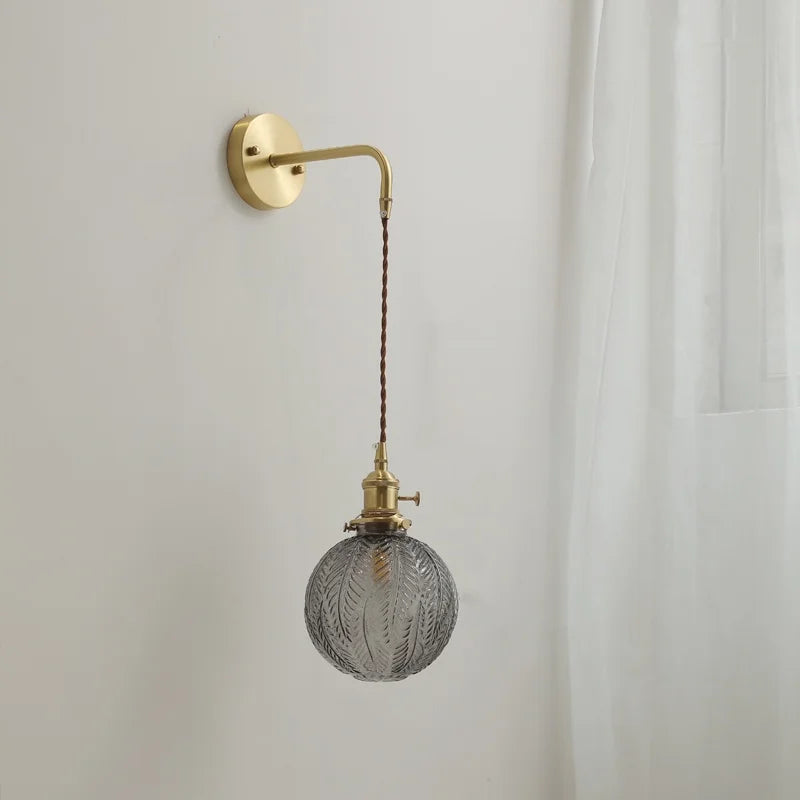 DecorBites™ Gray Glass LED Wall Sconce Lamp for Home Decor, Bedroom, Living Room - Nordic Design