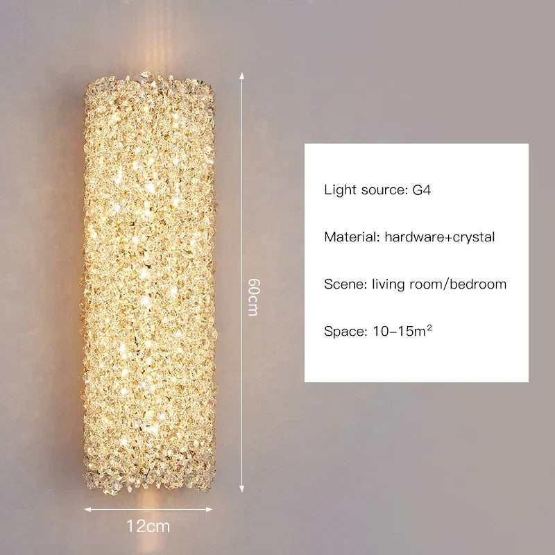 DecorBites™ Crystal Wall Lights Sconce for Bedroom Foyer Bedside Aisle.