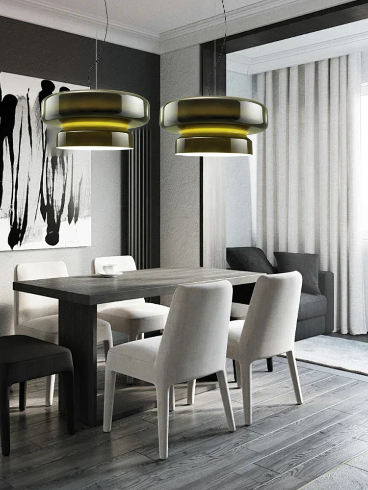 DecorBites™ مصباح معلق زجاجي كبير لغرفة الطعام وجزيرة المطبخ