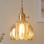 Vintage Champagne Glass Pendant Light With Iron Finish