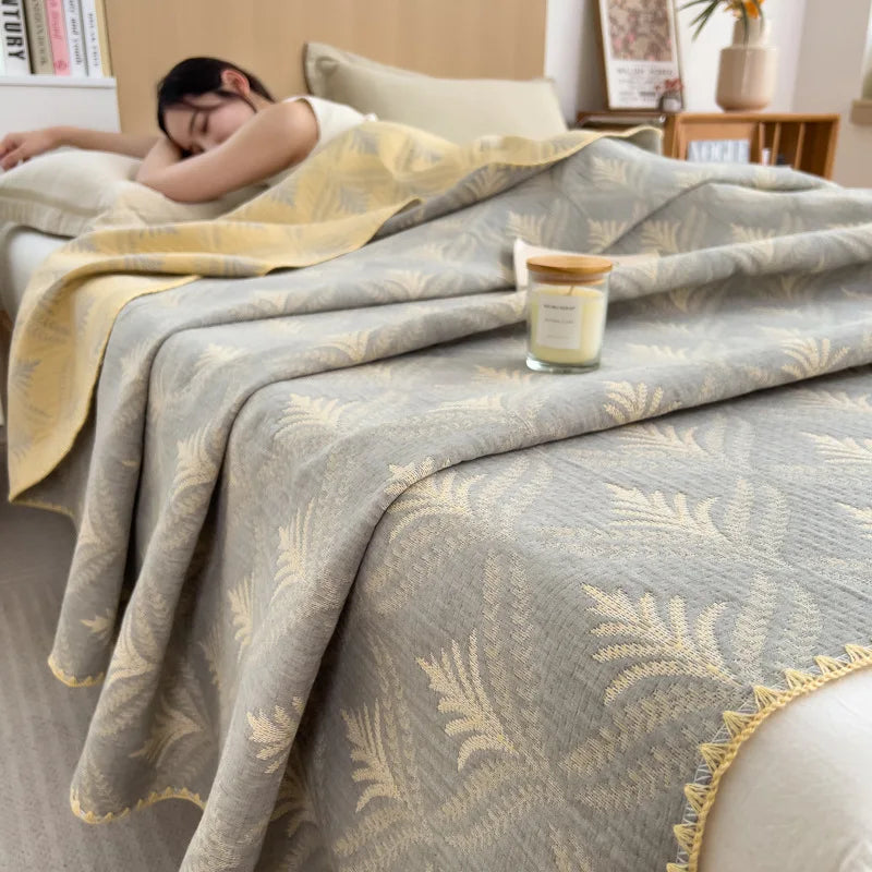 DecorBites™ Cotton Towel Blanket, Rural Printed Thin Quilt - Luxury Breathable Bedspread