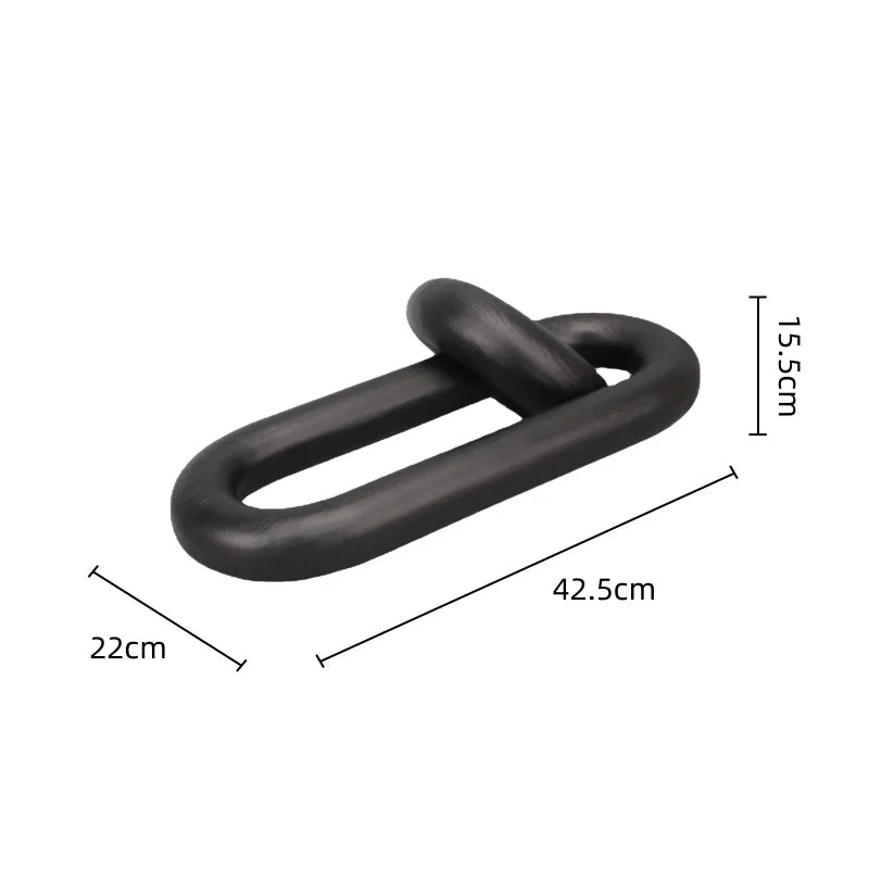 DecorBites™ Black Geometric Resin Ornament Ring Decor Home Figurine