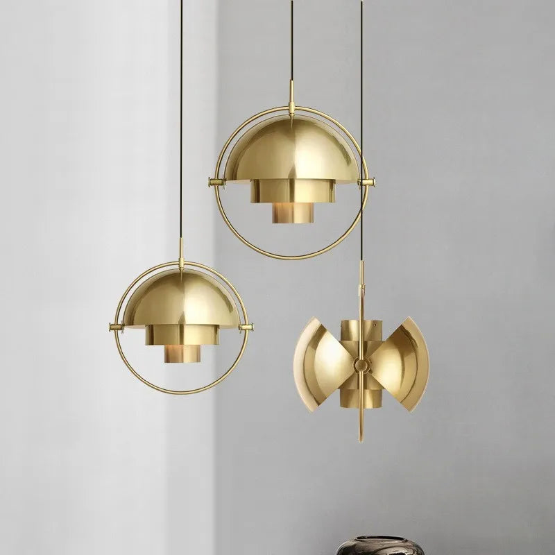 Nordic Art Deco Metal Pendant Light, White Black Gold