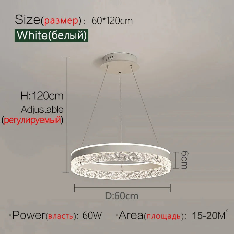 Modern White Ring LED Pendant Light