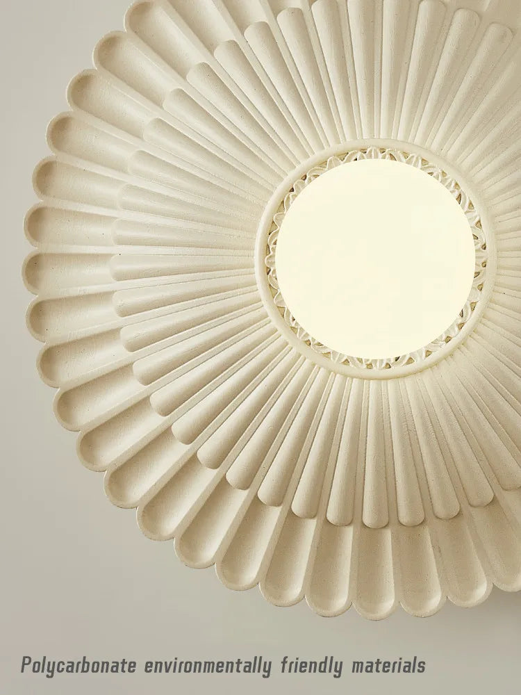 أباجورة حائط DecorBites™ French Cream Wind، مصباح جداري بتصميم ريفي منحوت لغرفة النوم والمعيشة