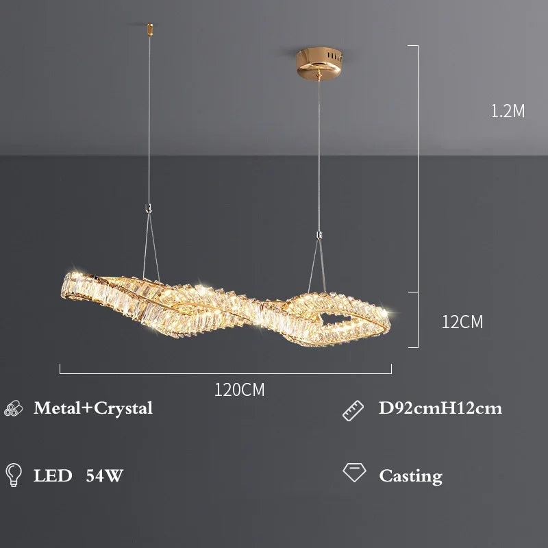 DecorBites™ Crystal LED Pendant Chandeliers for Luxury Living Room Decor
