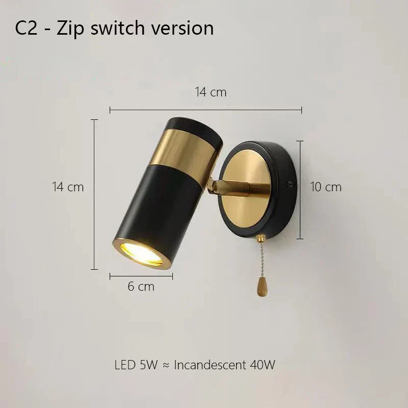 DecorBites™ Adjustable Nordic LED Wall Lamp for Bedroom, Modern Minimalist Rotating Light