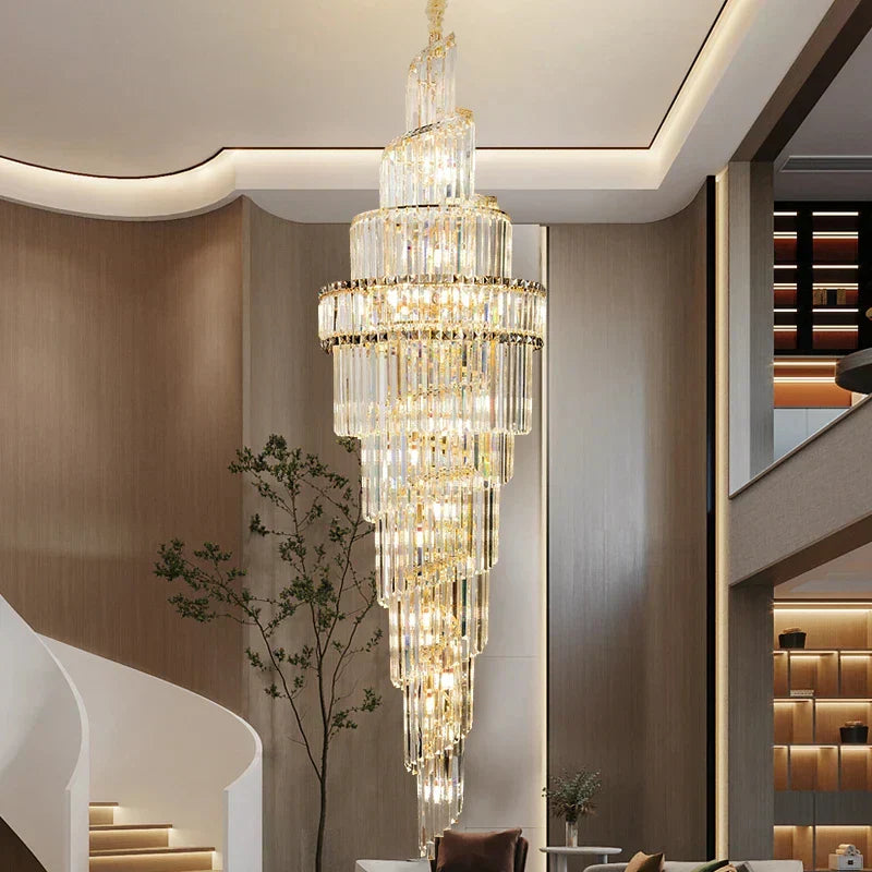 نجفة كريستال فاخرة K9 من DecorBites™: إضاءة سقف LED متلألئة لأناقة عصرية