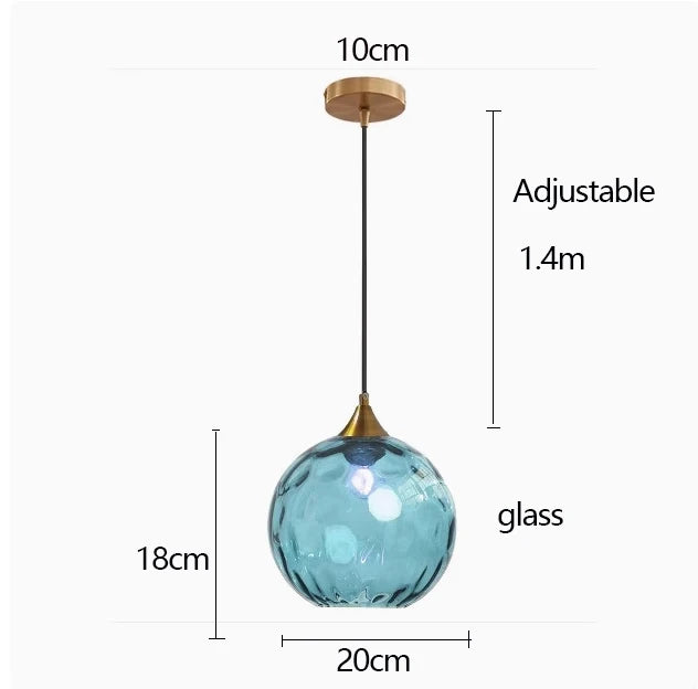 Nordic Ripple Glass Longline Pendant Light