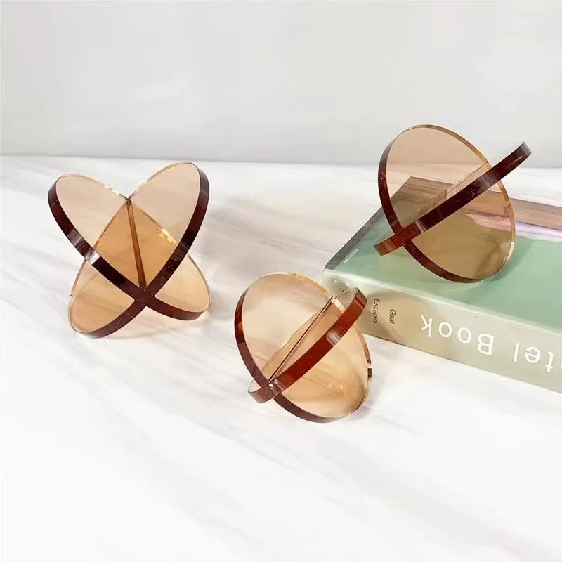 DecorBites™ Intersect Glass Ball Semicircle Decoration - Transparent Geometric Home Decor