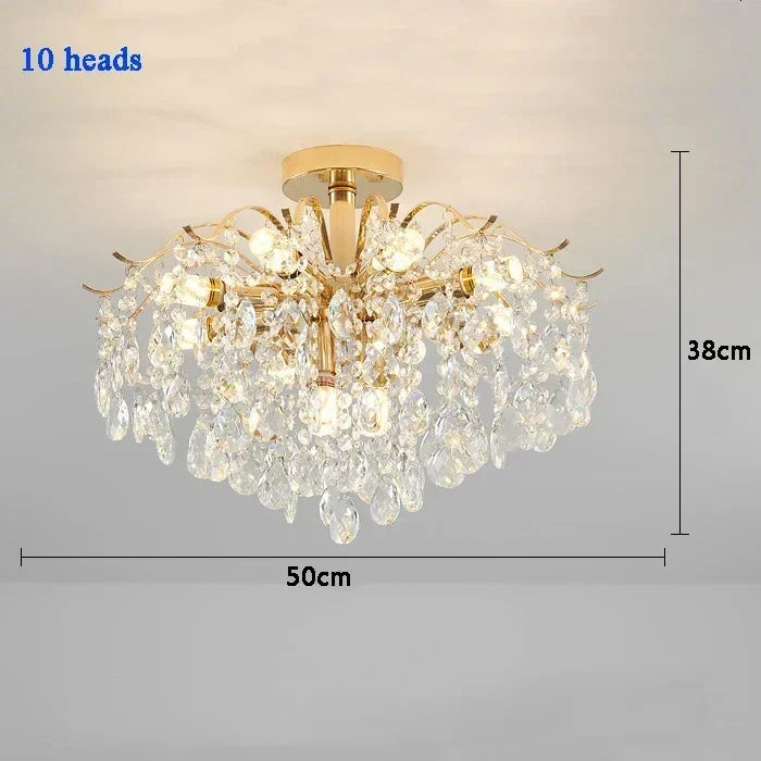 DecorBites™ Crystal LED Chandelier Ceiling Lamp Modern Living Room Bedroom Light