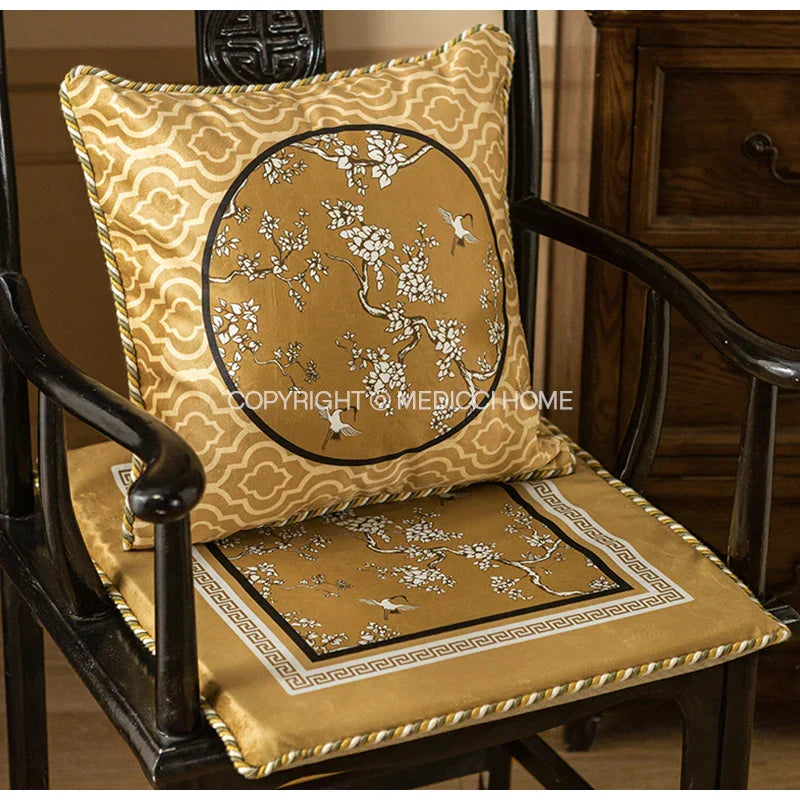 DecorBites™ Crane Birds Branches Lumbar Pillow Case 30x50cm