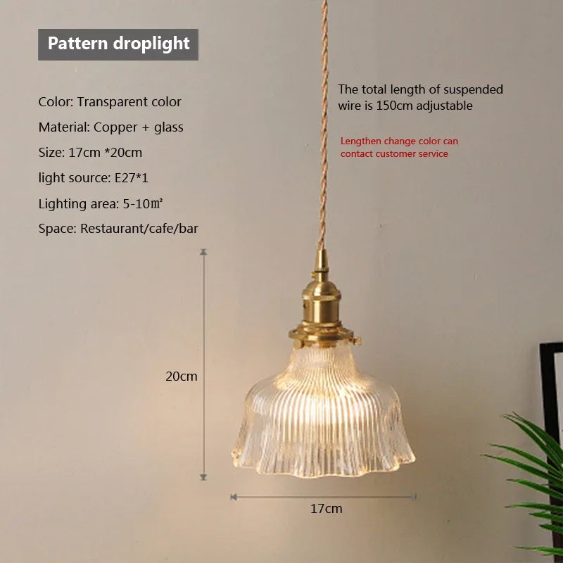 Nordic Glass Pendant Light in Brown and Polished Chrome
