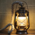 Vintage Hemp Rope Lantern Pendant Light