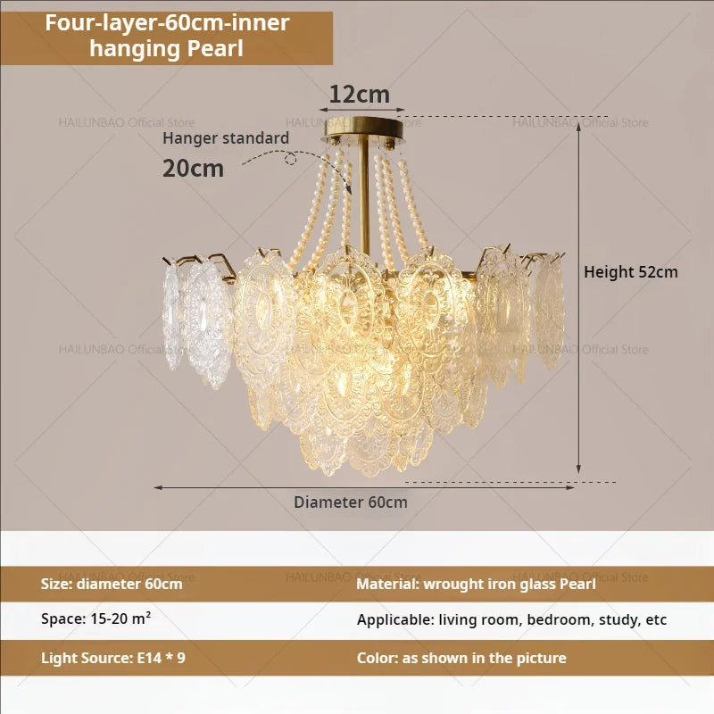 DecorBites™ Cream Crystal Chandelier: French Light Luxury for Living Room, Bedroom, Dining Room
