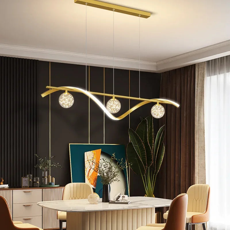 DecorBites™ Glass Ball LED Chandelier Pendant Light for Modern Living and Dining Room
